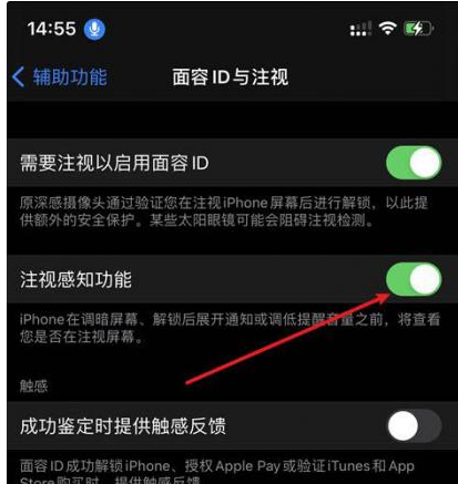 汕尾苹果14维修网点分享iPhone14注视感知功能有什么用 