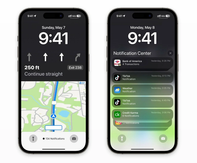 汕尾苹果维修服务分享iOS17锁屏地图导航半屏显示长什么样 